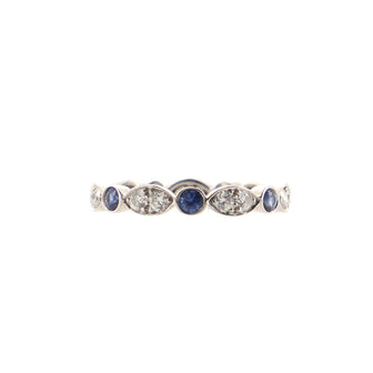 Tiffany & Co. Jazz Swing Ring Platinum with Diamonds and Blue Sapphires