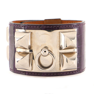 Hermes Collier de Chien Bracelet Shiny Alligator
