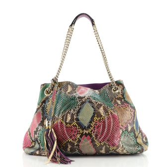 Gucci Soho Chain Strap Shoulder Bag Python Medium