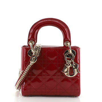 Christian Dior Lady Dior Chain Bag Cannage Quilt Patent Mini