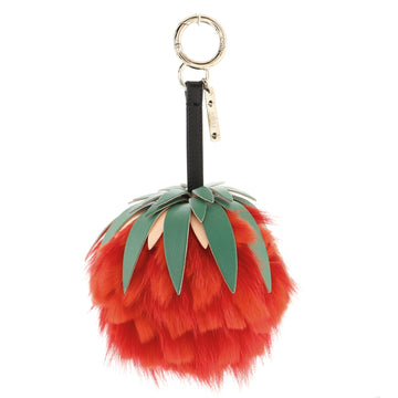 Fendi Fruit Bag Charm Fur and Leather