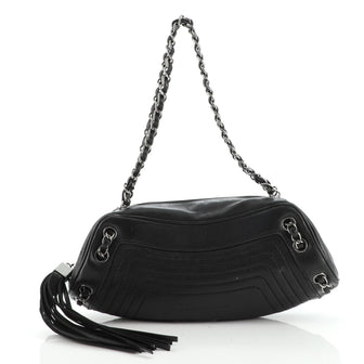 Chanel Lax Tassel Chain Shoulder Bag Leather Small