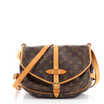 Louis Vuitton Saumur Handbag Monogram Canvas 35
