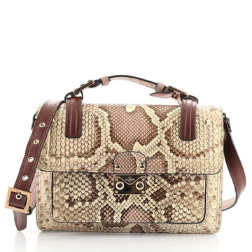 Valentino Cabana Top Handle Flap Bag Python Medium