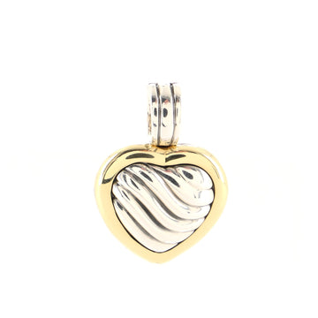 David Yurman Sculpted Cable Heart Locket Enhancer Pendant Pendant & Charms Sterling Silver with 18K Yellow Gold
