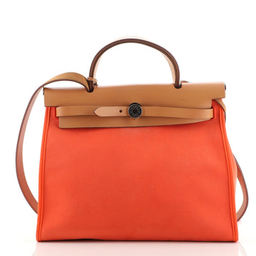 Hermes Herbag Zip Leather and Toile 31