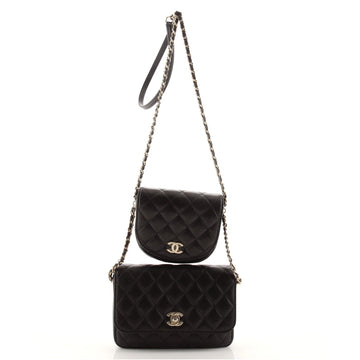 Chanel Side Packs Crossbody Bag Quilted Lambskin Small