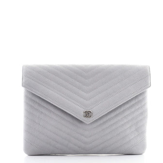 Chanel Statement Pouch Chevron Caviar Small