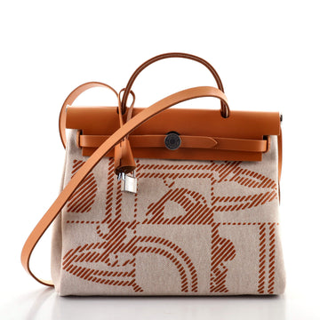 Hermes Herbag Zip Relief Brides de Gala Toile and Leather 31