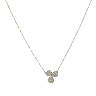 Tiffany & Co. Pave Flower Pendant Necklace Platinum and Diamonds Mini