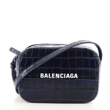 Balenciaga Everyday Camera Bag Crocodile Embossed Leather XS