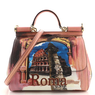 Dolce & Gabbana Miss Sicily Bag Printed Leather Medium