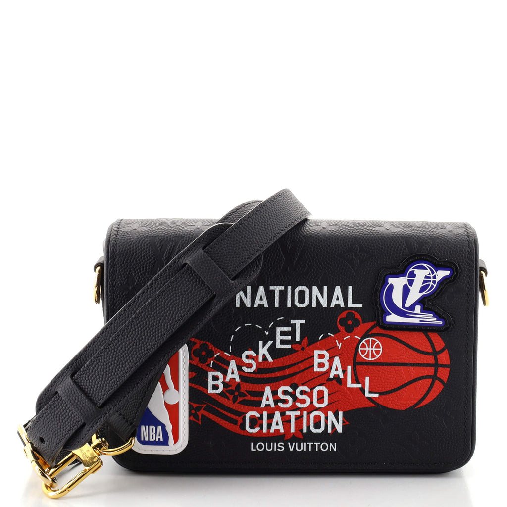 Louis Vuitton LV x NBA Studio Messenger Bag Printed Monogram Embossed  Leather Black 1073903