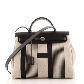 Hermes Herbag Zip H Vibration Toile and Leather 31