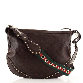 Gucci Pelham Web Hobo Guccissima Leather Medium
