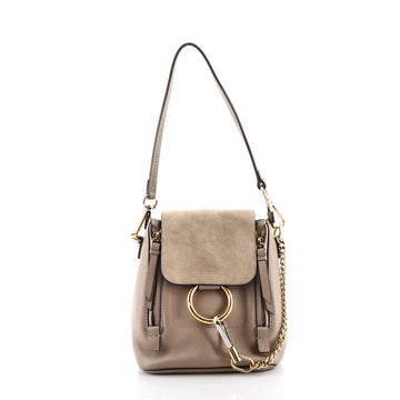 Chloe Faye Backpack Leather and Suede Mini