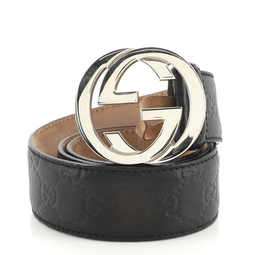 Gucci Interlocking G Belt Guccissima Leather Wide