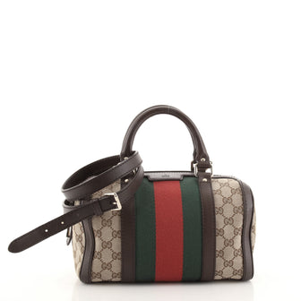 Gucci Vintage Web Boston Bag GG Canvas Small