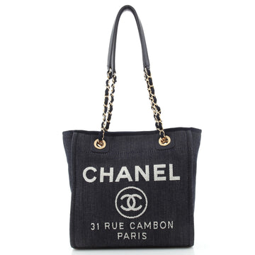 Chanel North South Deauville Tote Denim Small