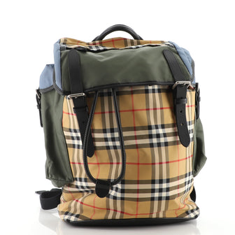 Burberry Ranger Backpack Vintage Check Nylon and Leather Small
