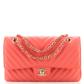 Chanel Classic Double Flap Bag Chevron Lambskin Medium