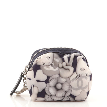 Chanel Emoticon Cosmetic Pouch Printed Canvas Mini