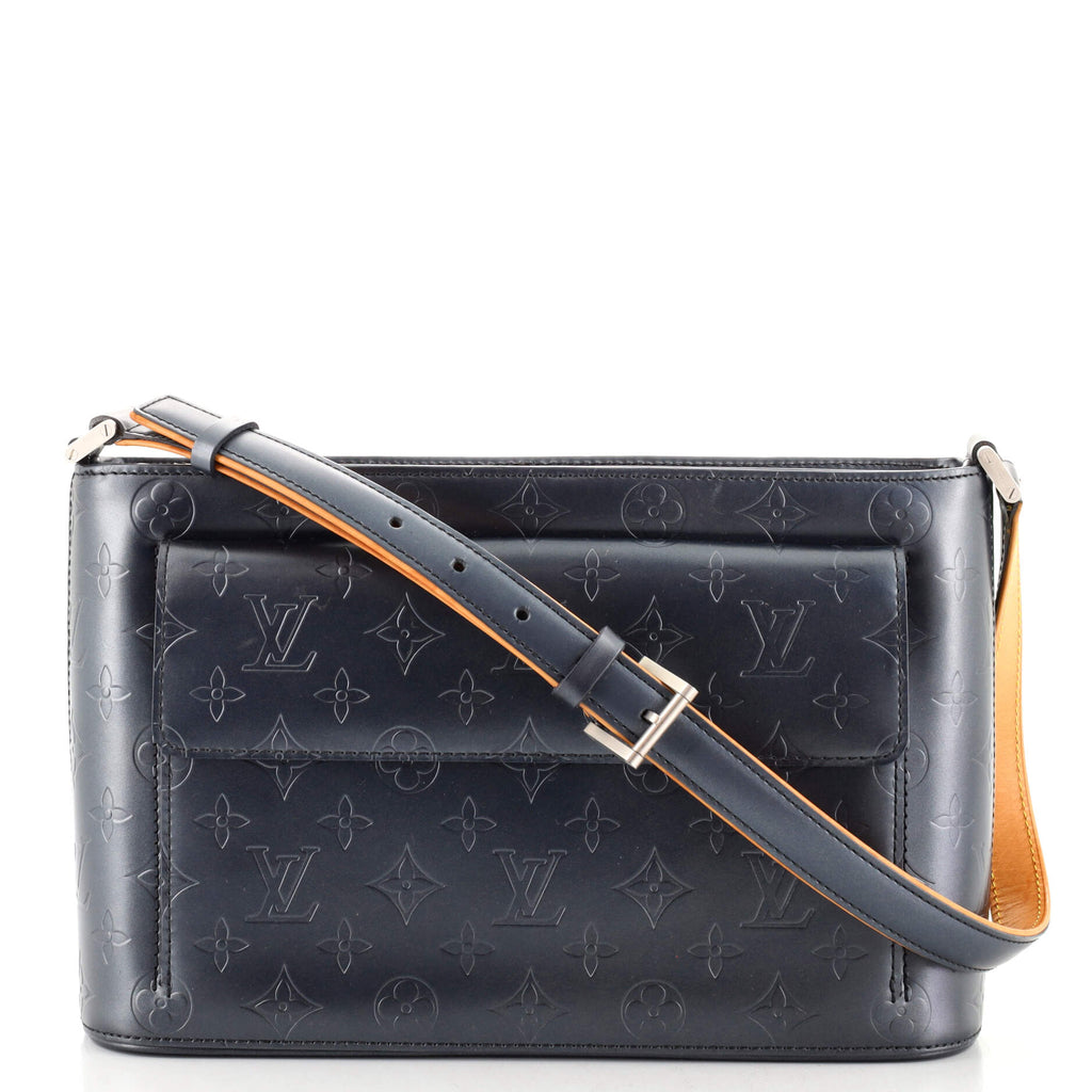 LOUIS VUITTON Black Monogram Mat Allston Shoulder Bag