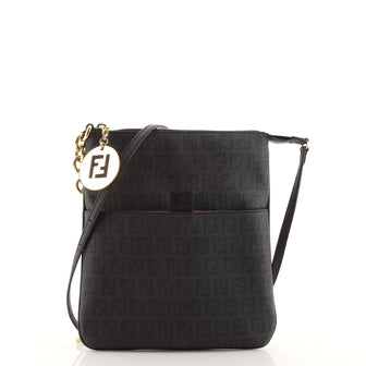 Fendi Charm Zip Crossbody Bag Zucchino Coated Canvas Small