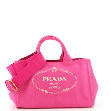 Prada Canapa Convertible Tote Canvas Medium