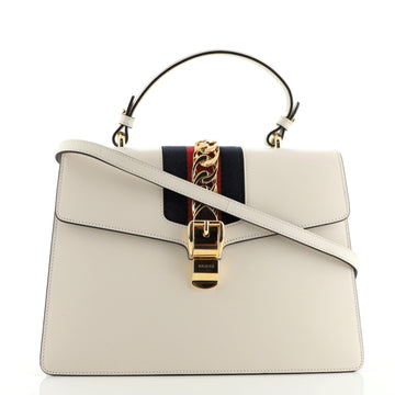 Gucci Sylvie Top Handle Bag Leather Medium