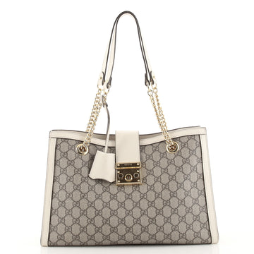 Gucci Padlock Chain Tote GG Coated Canvas Medium