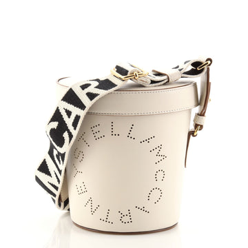 Stella McCartney Logo Bucket Bag Perforated Faux Leather Mini