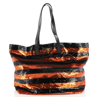 Prada Open Tote Sequins Large