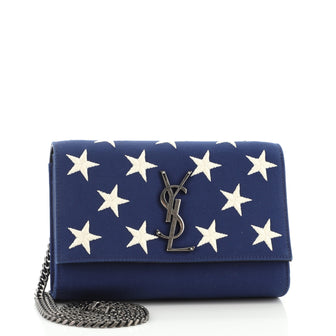 Saint Laurent Classic Monogram Crossbody Bag Embroidered Canvas Small