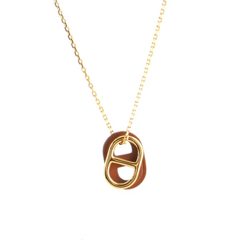 Hermes O'Maillon Pendent Necklace Metal and Leather