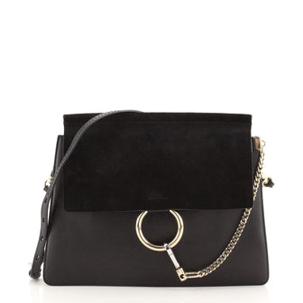 Chloe Faye Shoulder Bag Leather and Suede Medium