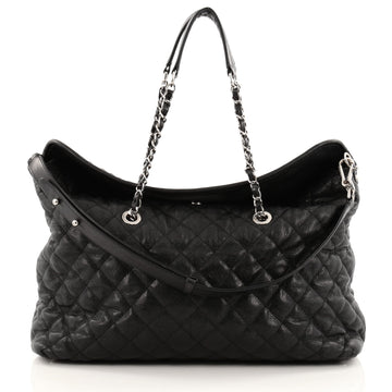 Chanel French Riviera Fold Tote Quilted Caviar Large