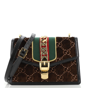 Gucci Sylvie Shoulder Bag GG Velvet Small