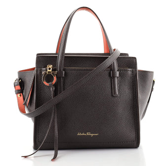 Salvatore Ferragamo Amy Tote Pebbled Leather Mini