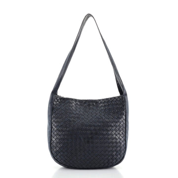 Bottega Veneta Vintage Open Messenger Bag Intrecciato Leather Medium