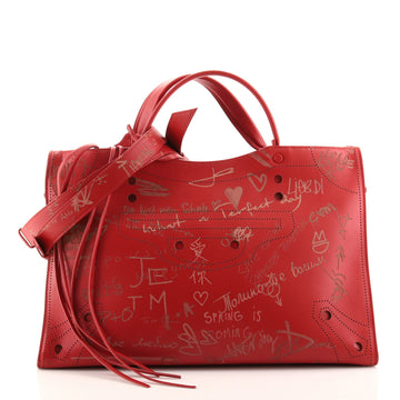 Balenciaga Blackout City Bag Printed Leather Medium