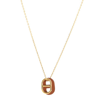 Hermes O'Maillon Pendent Necklace Metal and Leather