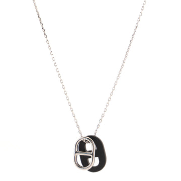 Hermes O'Maillon Pendent Necklace Metal and Leather