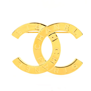 Chanel CC Paris Button Brooch Metal