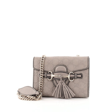 Gucci Emily Chain Strap Flap Bag Guccissima Leather Mini