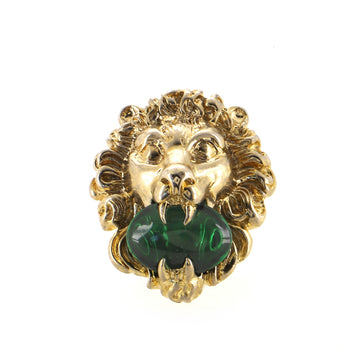 Gucci Lion Head Ring Metal with Crystal