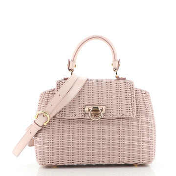 Salvatore Ferragamo Sofia Satchel Wicker Small