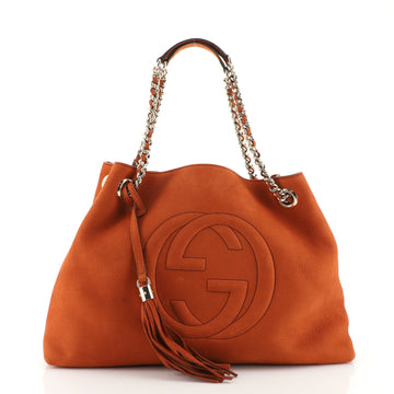 Gucci Soho Chain Strap Shoulder Bag Nubuck Medium