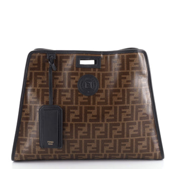 Fendi Peekaboo Defender Zucca Coated Canvas Medium