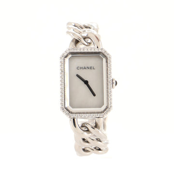 Chanel Premiere Chain Quartz Watch Stainless Steel with Diamond Bezel and Mother of Pearl 20